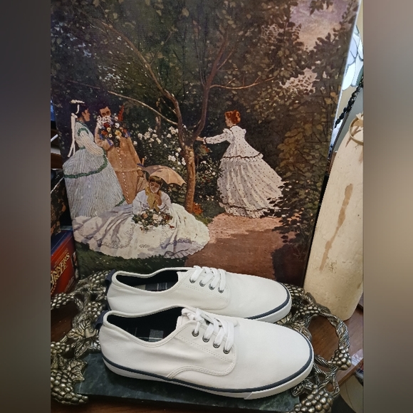 🛍👟H&M Man's White Canvas Sneakers Size 👟 9 U.S.A.,👕🩳A Fantastic Buy.📦 - Picture 2 of 16